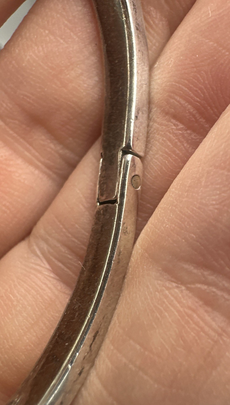 Vtg Taxco Sterling Silver Brass Accent Abstract Modernist Bangle Bracelet 24.3g