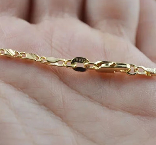16 in Necklace 18K Gold Plated Jewelry Unique Link
