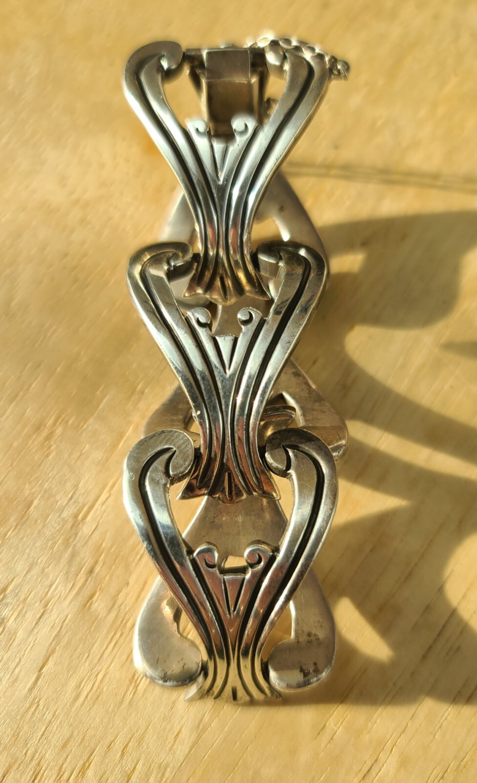 VTG Taxco MEX Sterling 925 Solid Silver 6.5″-6.75″ Chain Bracelet 76 Grams