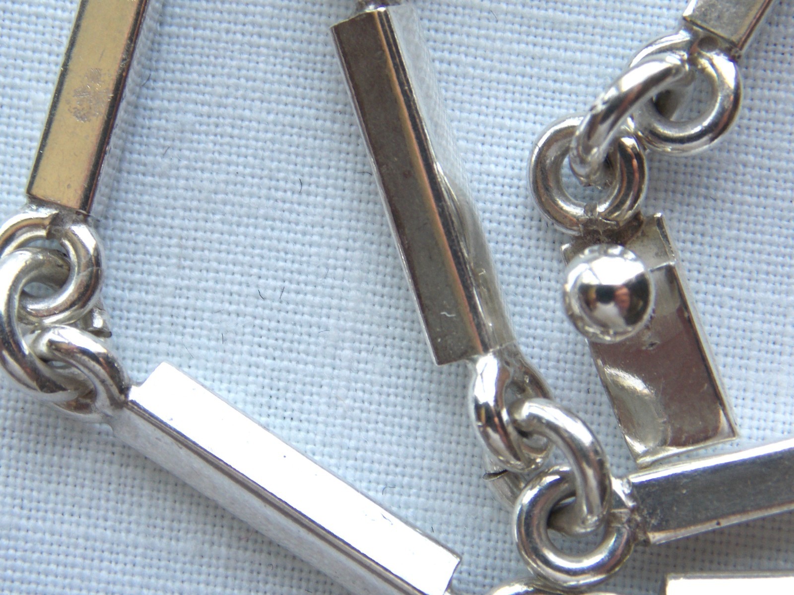Vintage Mexico Signed TC-301 Bar Link Chain Necklace 36g 925 Sterling Silver 17″