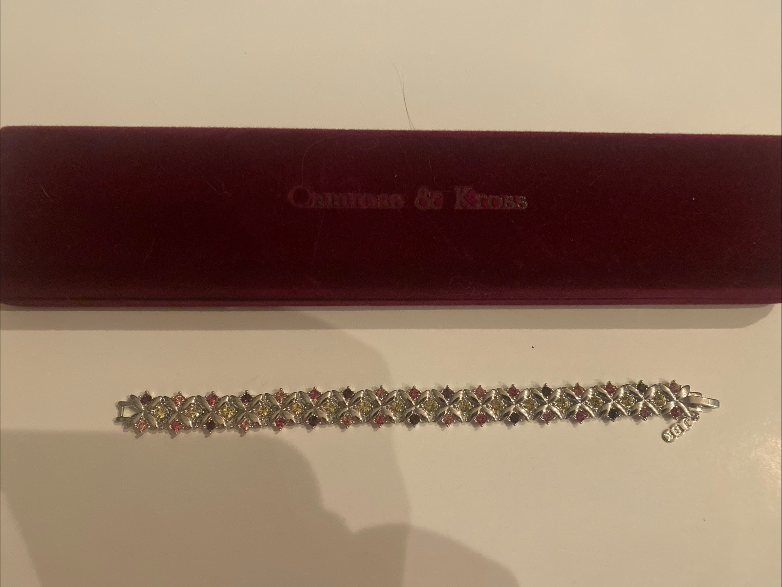 Camrose & Kross JBK Jacqueline Kennedy Pink/Purple Stones Silver Tone Bracelet