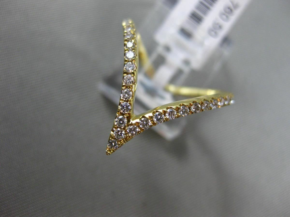 ESTATE LARGE .30CT DIAMOND 18KT YELLOW GOLD 3D V SHAPE BUTTERFLY RING F/G VVS/VS