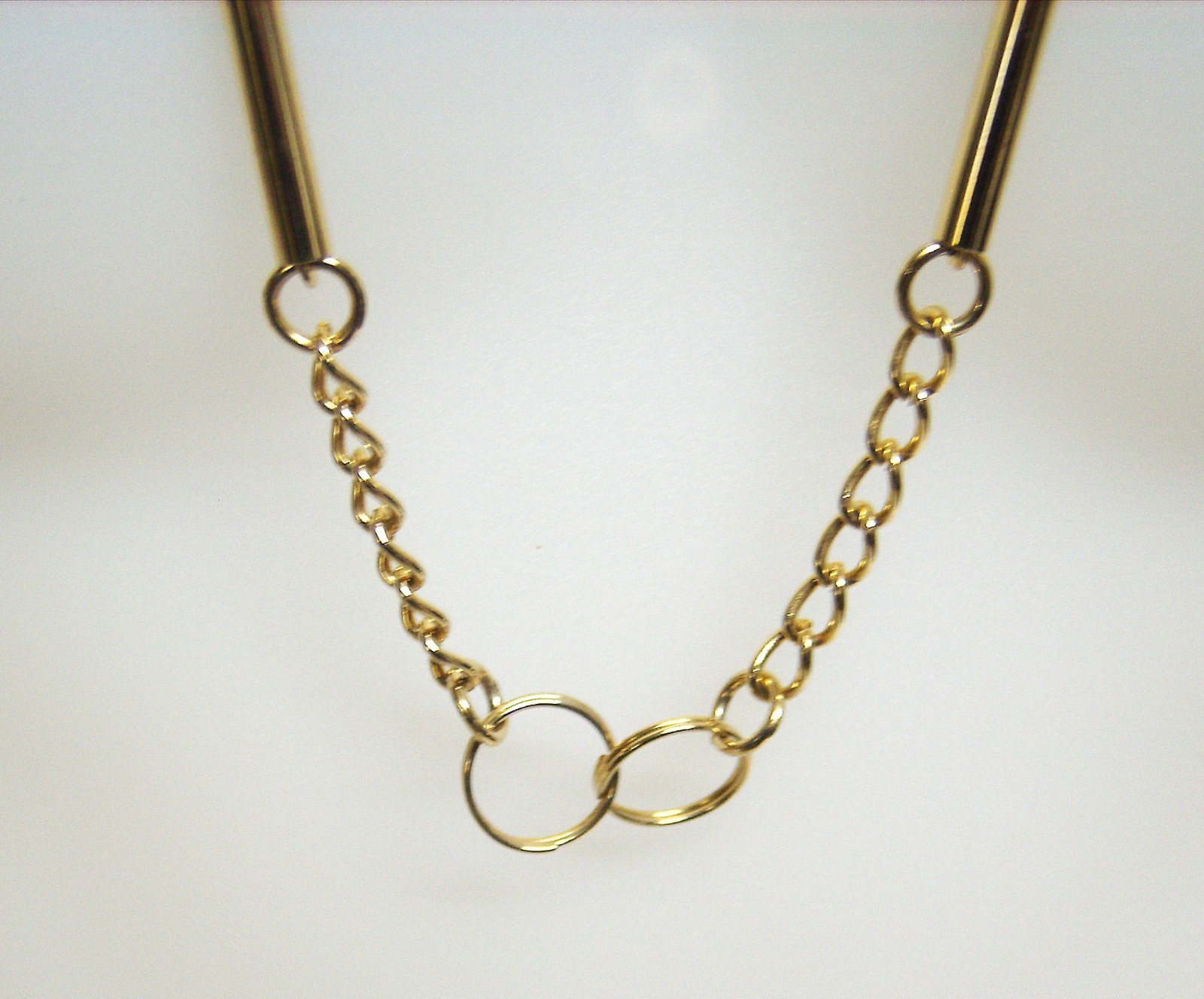 Vintage Goldtone Bar Link Chain Necklace Long Flapper Style Fashion Jewelry 31″