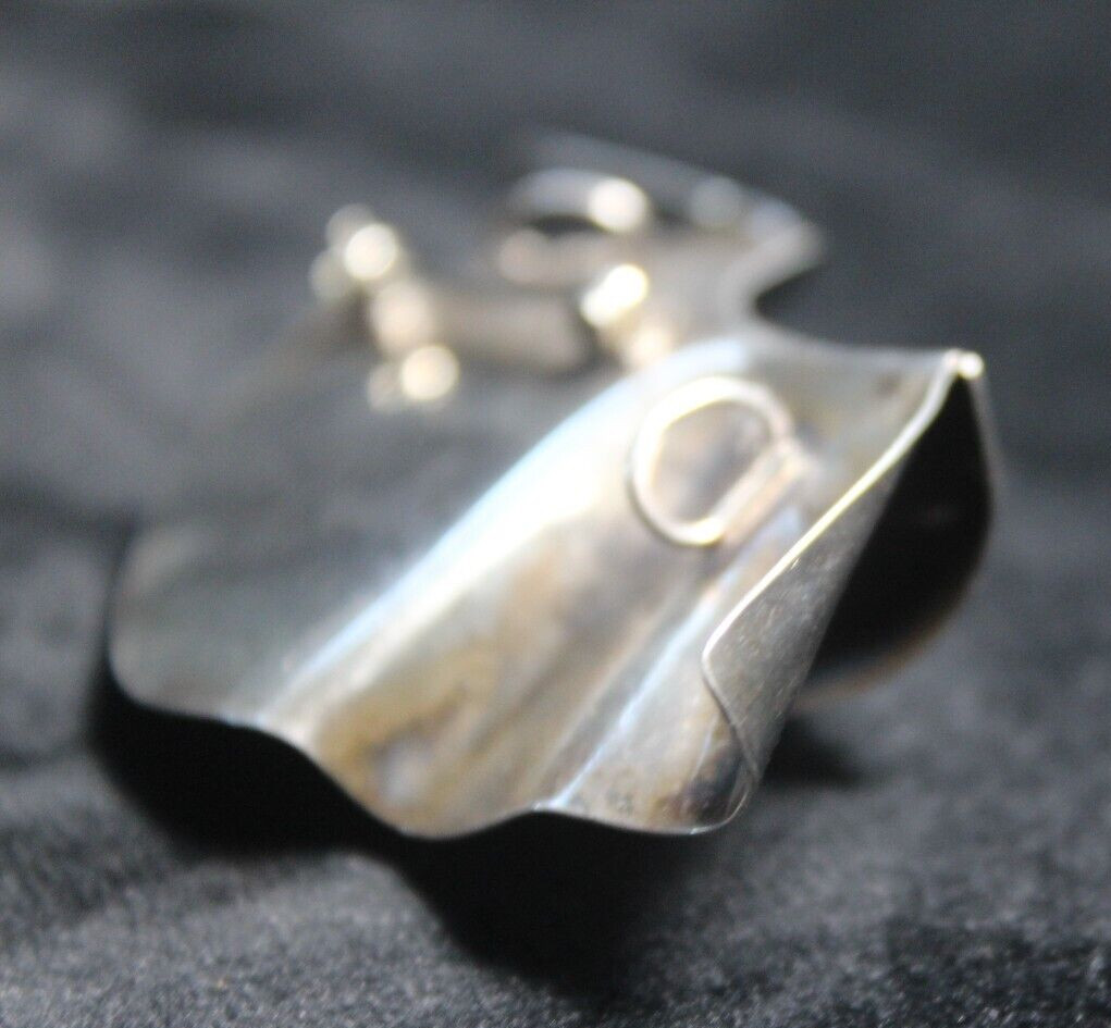 Donna McAfee 1987 Rippling Wave Sterling Silver Enamel Modernist Brooch Pendant