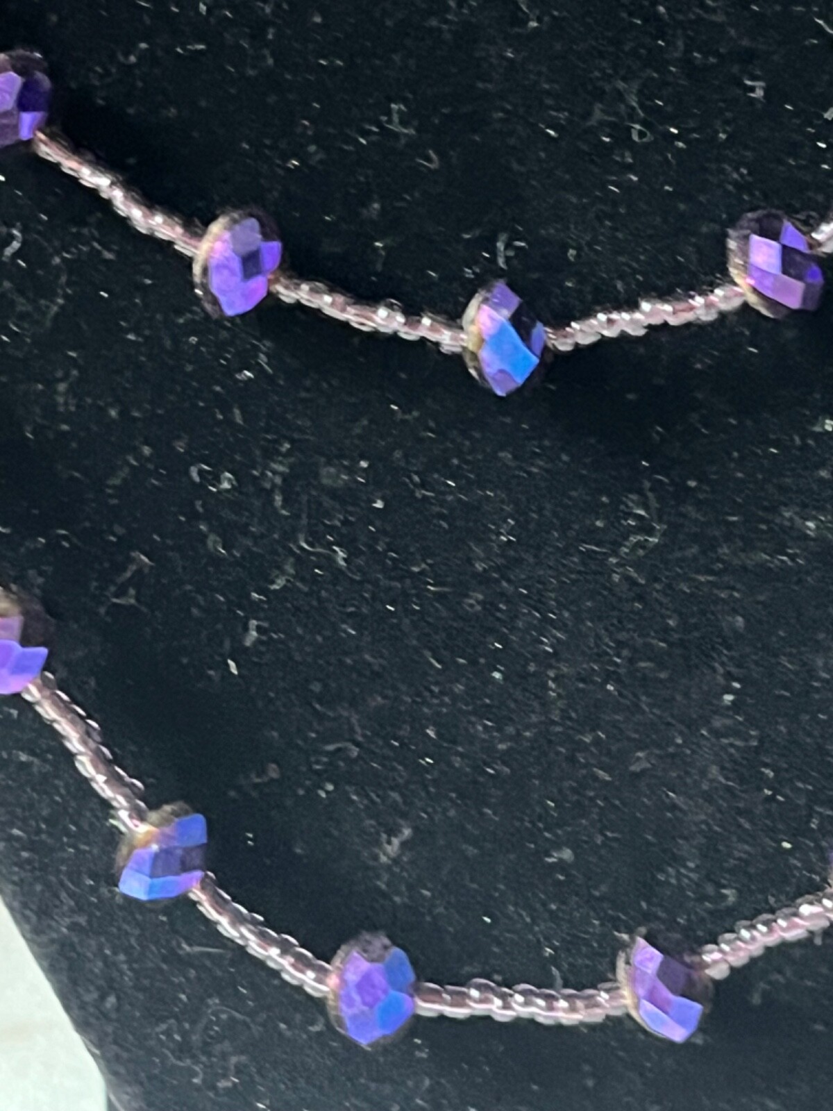 Purple Beaded Necklace 23.5 “