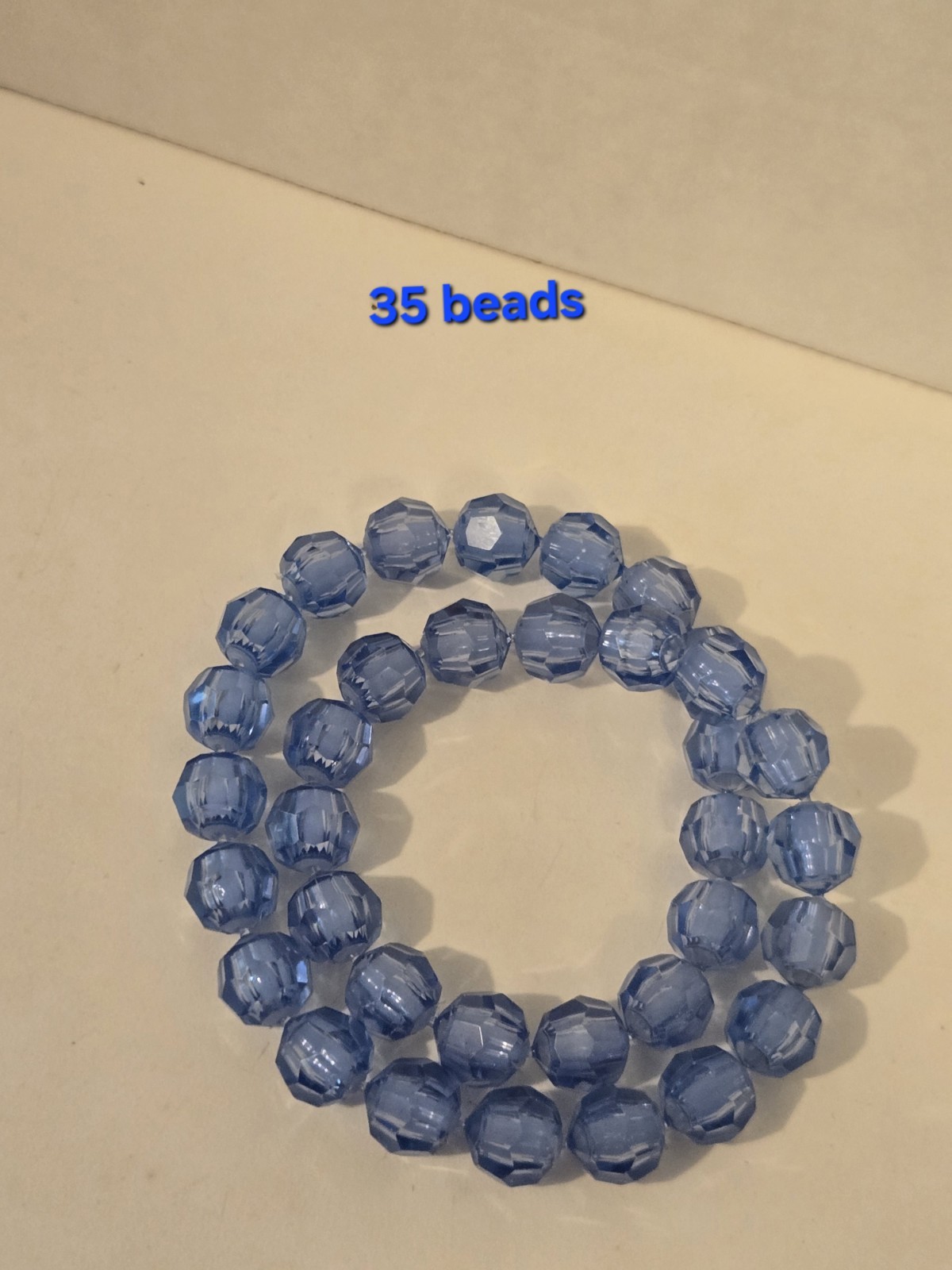 Vintage Fancy Pop Bead Blue Tones Necklaces And Earrings Set