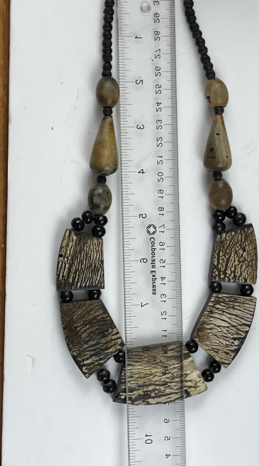 Tribal Style Wood and Lucite Necklace