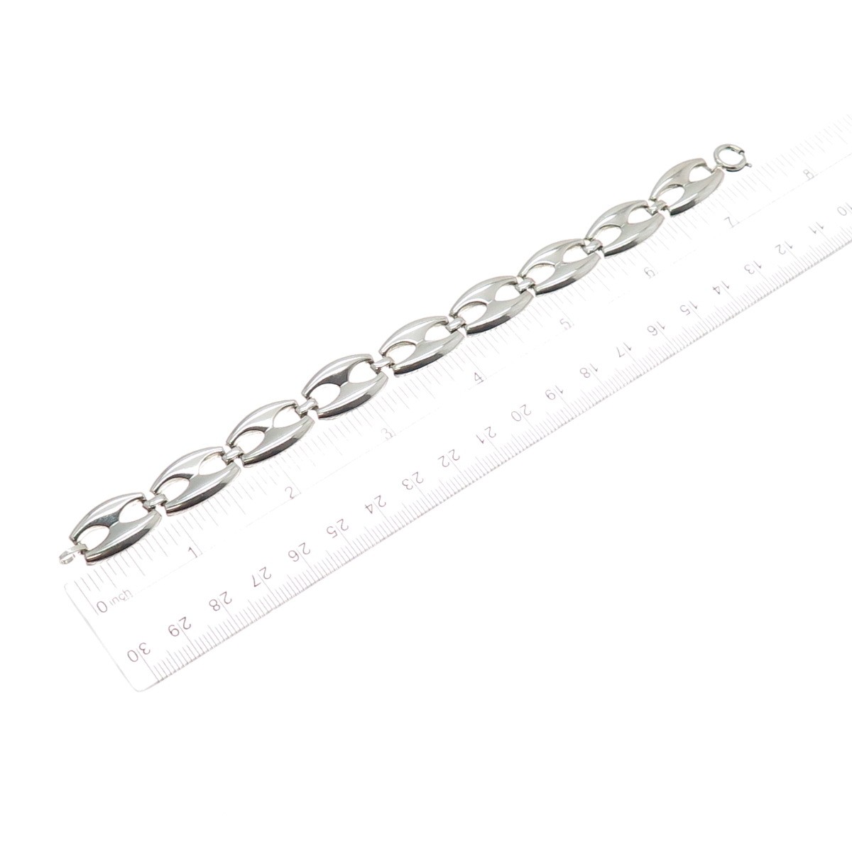 KARL LAINE 835 Silver Vintage Modernist Anchor Mariner Link Bracelet 7.5″