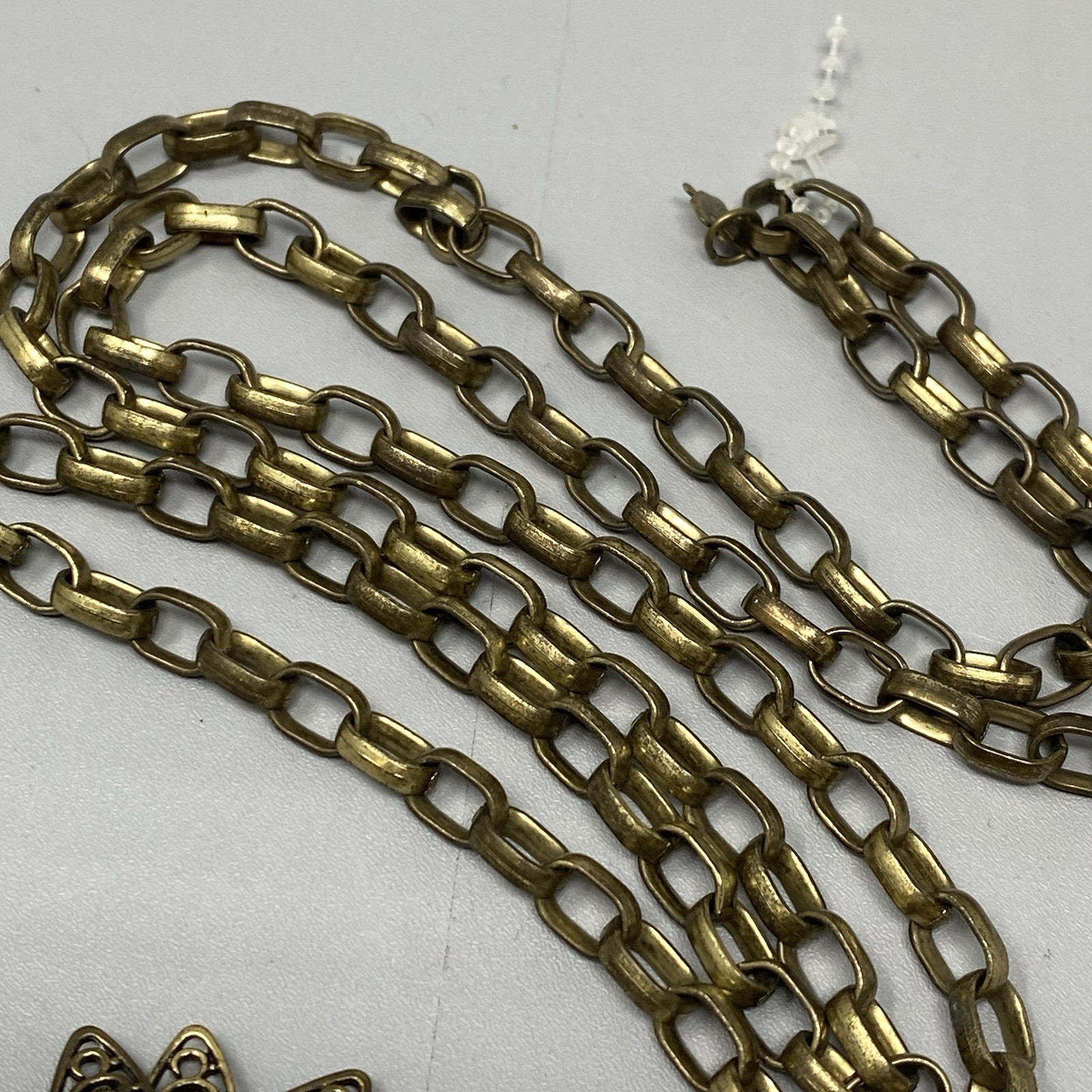 Lucky Brand Pendant Necklace Brass Gold Tone Layered Flower Chunky Long 36″