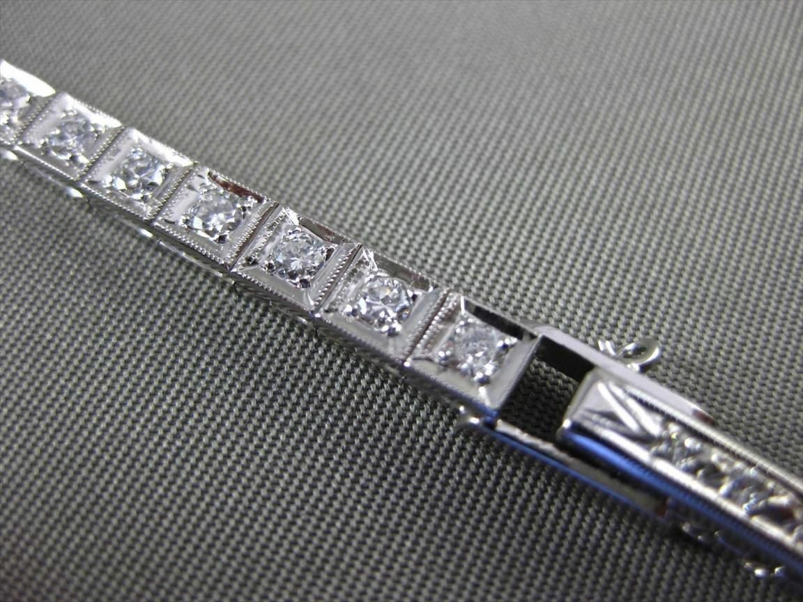 ANTIQUE LARGE 2.30CT OLD MINE DIAMOND PLATINUM HAMILTON WATCH F VVS/VS #14090