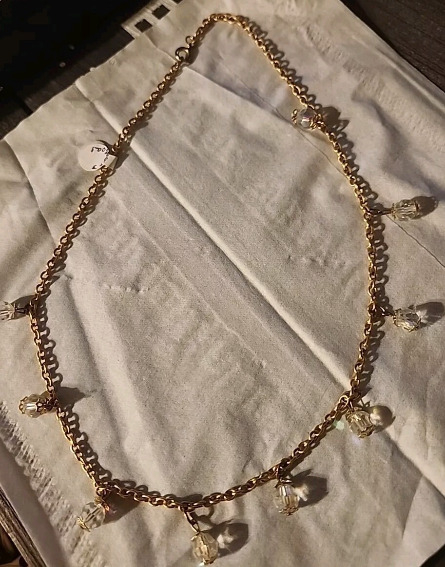 Beautiful Art Deco Czech Faceted Bead Necklace Circa 1920 – 19.5″