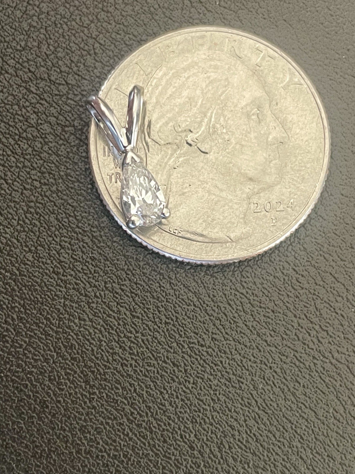 14K White Gold 0.35CT Diamond Solitaire Pendant (S420)