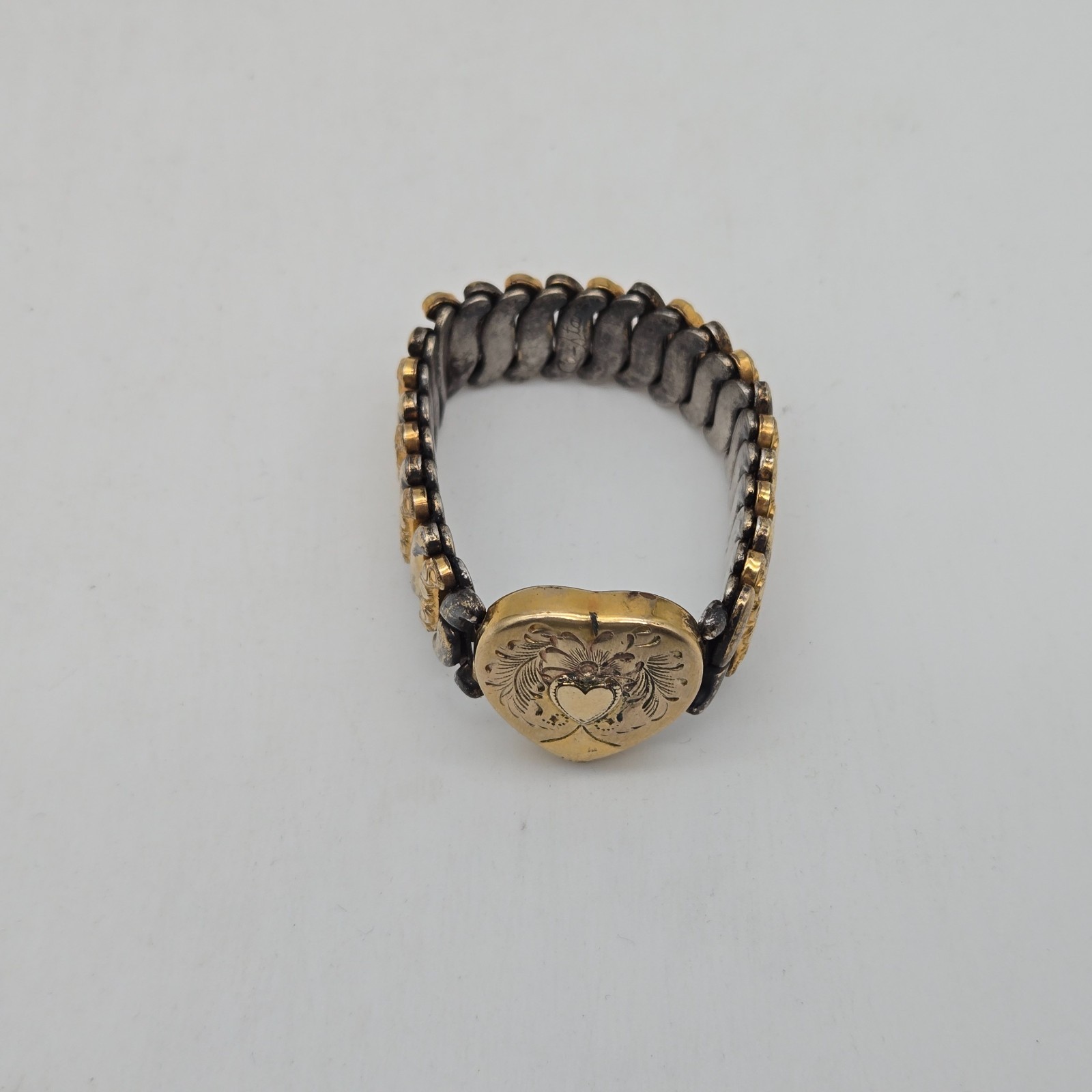 Vintage Co-Star 10k Gold-Filled Sweetheart Expansion Bracelet Stretch Heart