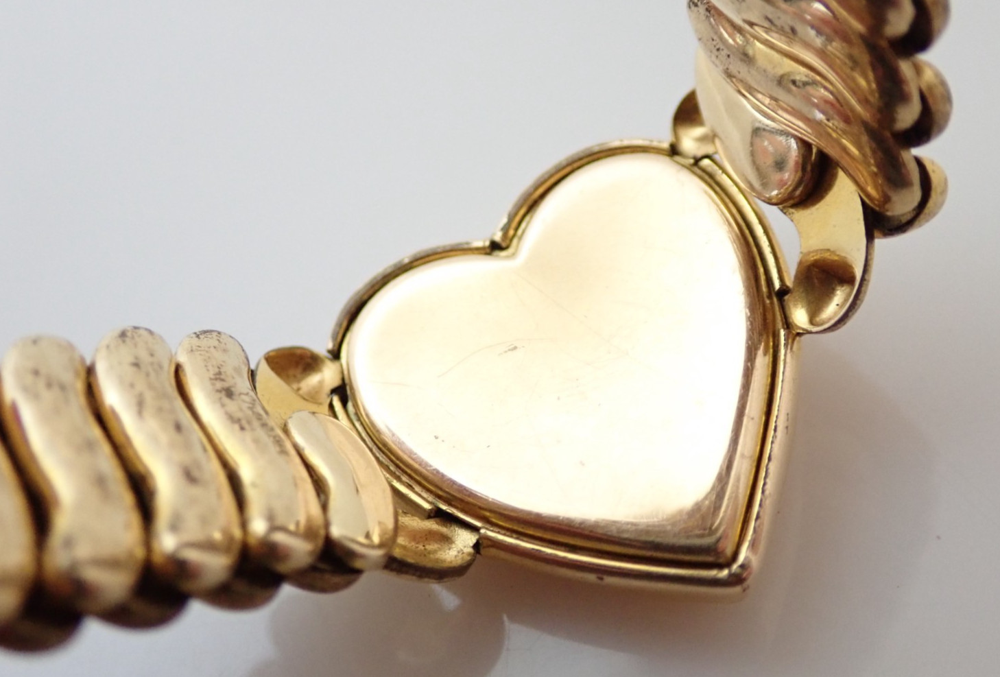 Antique Gold Filled Sweetheart Heart Expansion Expandable Stretch Bracelet