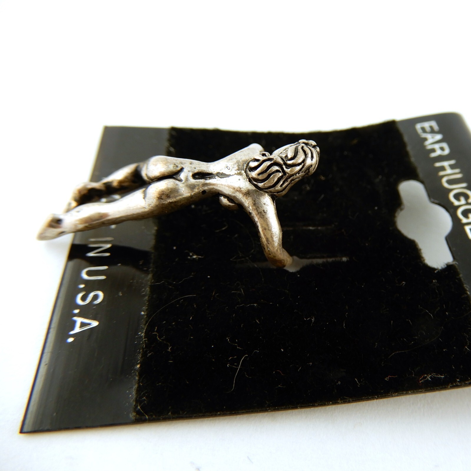 Vintage Pewter or Gold Nude Lady 3D Earhugger earring, ear cuff