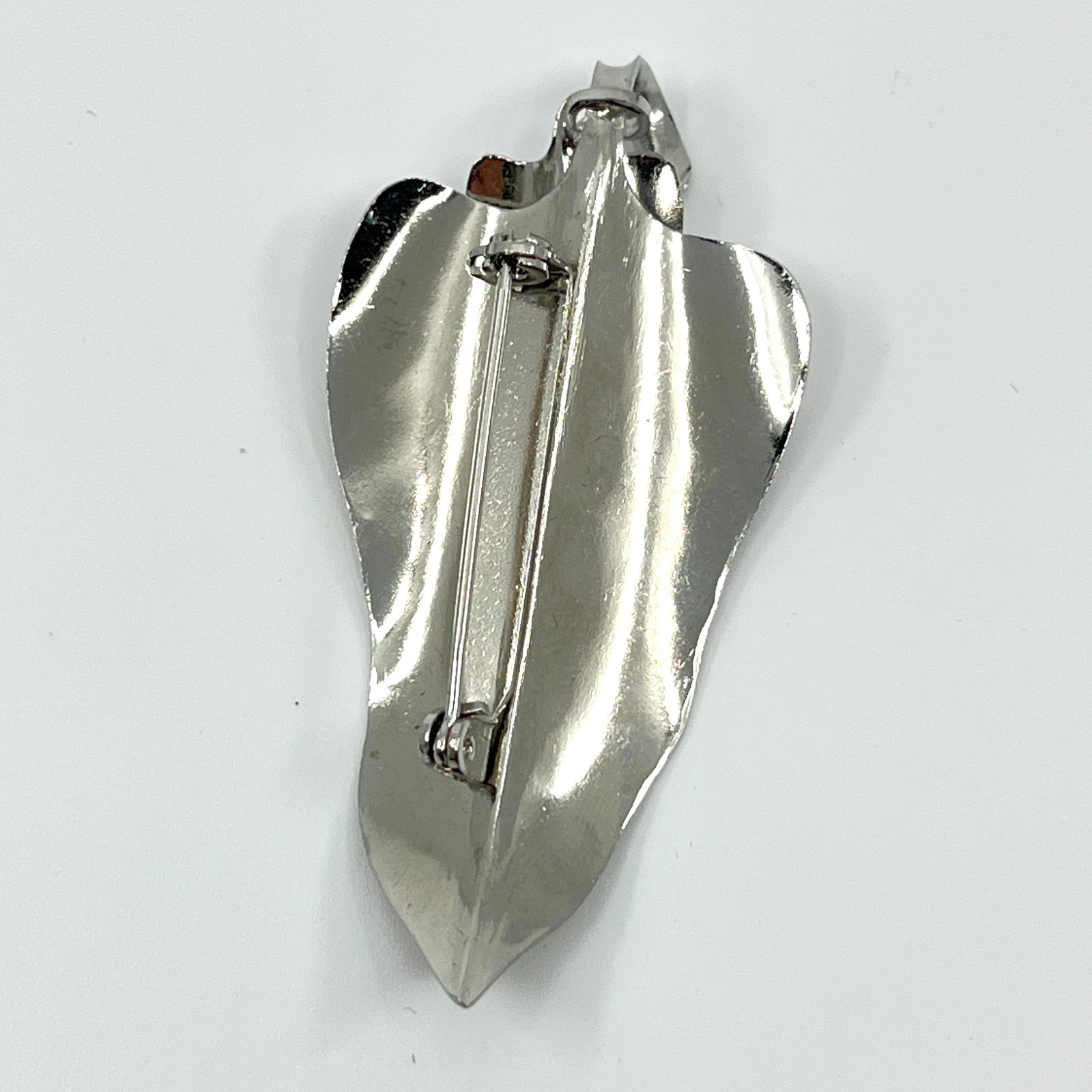 Vintage Silver Tone Textured Leaf Brooch Retro Nature Inspired Pin Classic