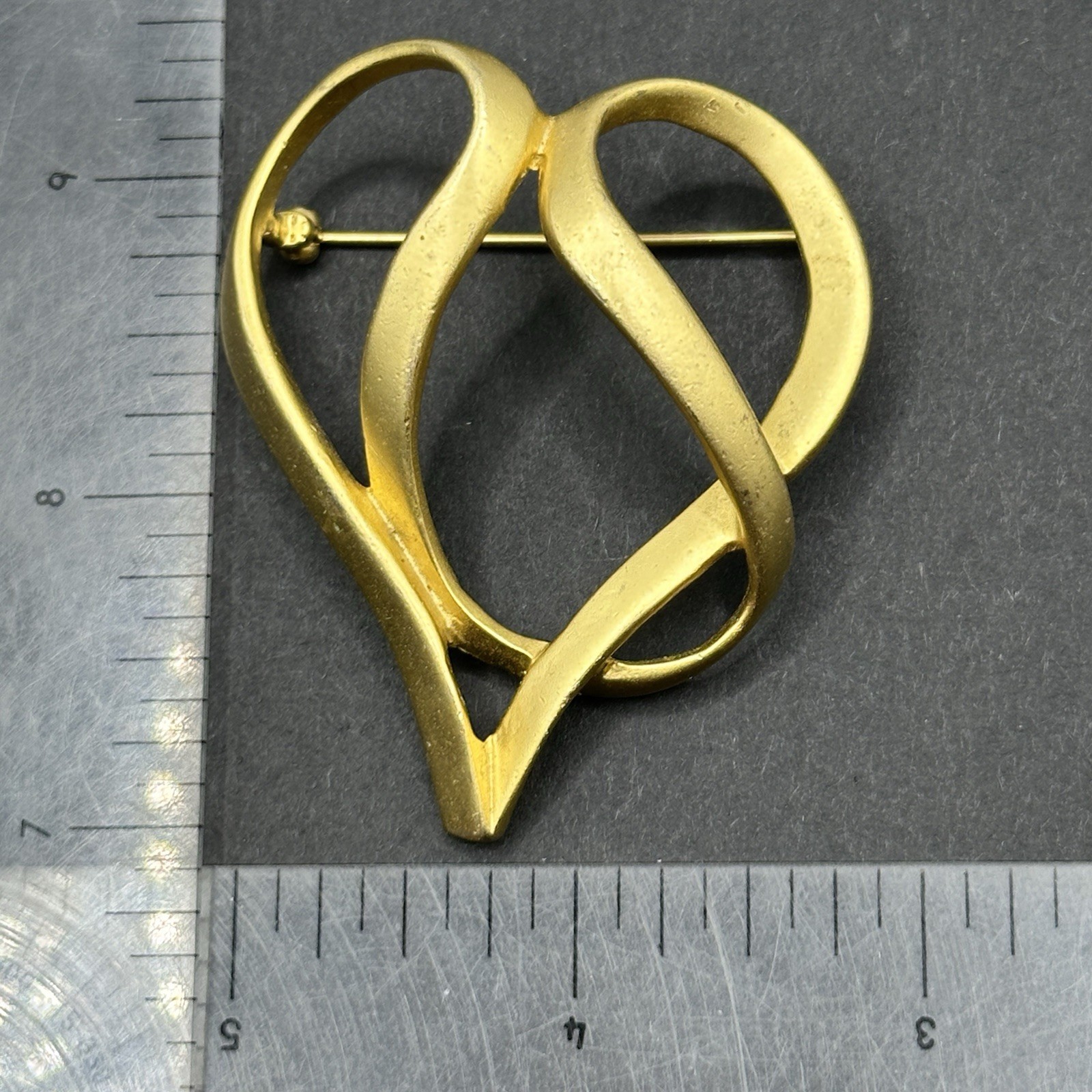Vintage Brooch Pendant Knot HeartJ44G