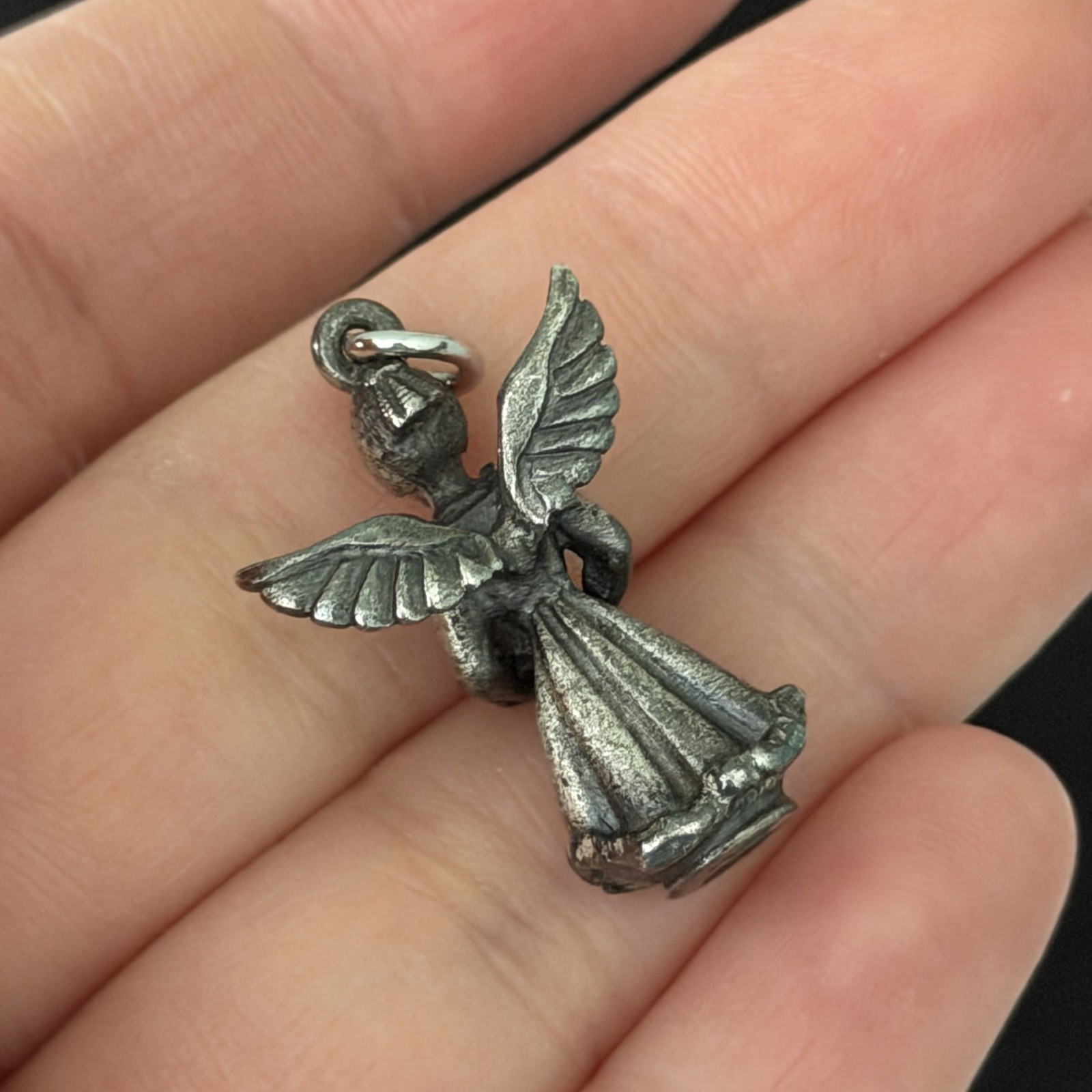 Vintage Hayward 925 Sterling Silver November Guardian Angel 3D Charm Pendant