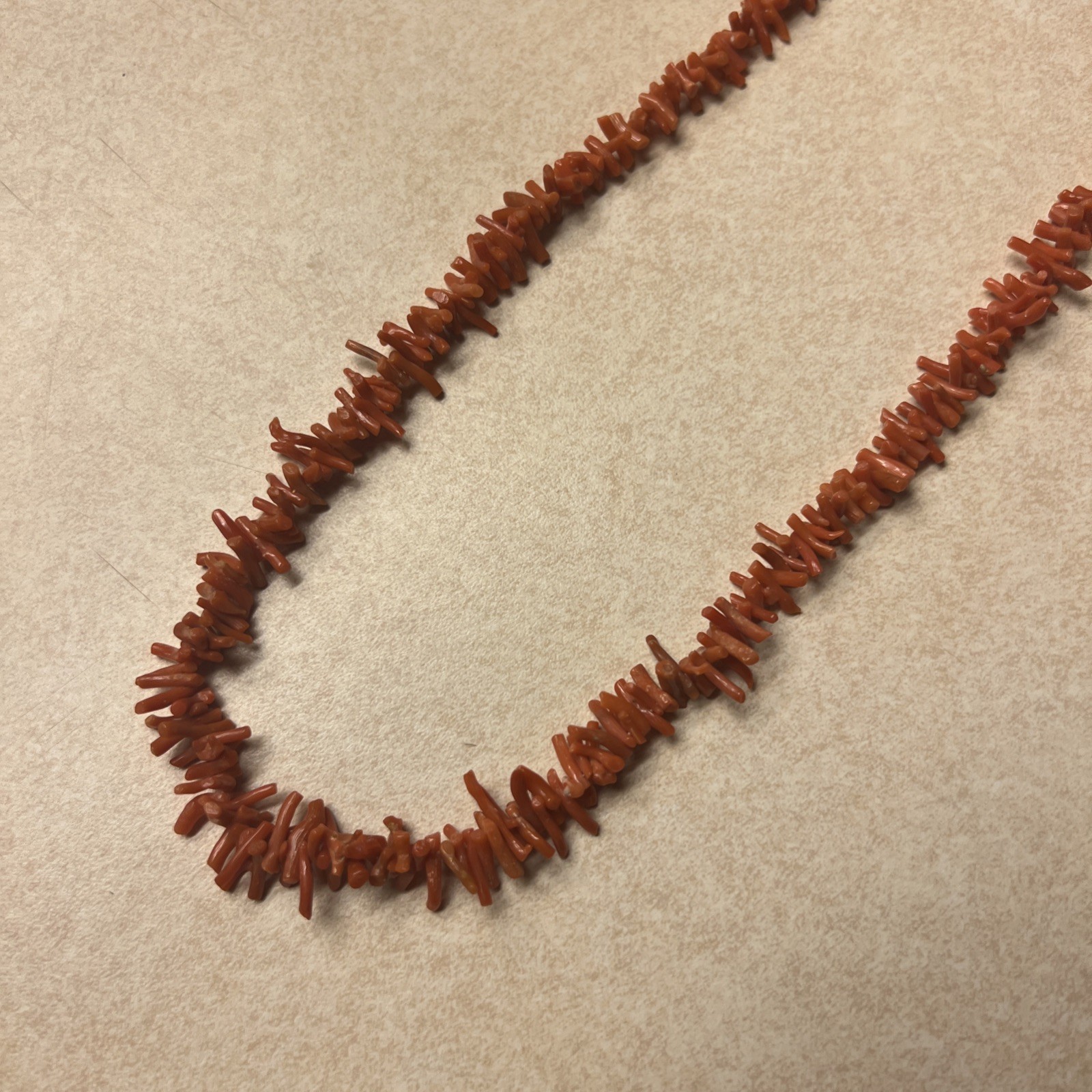 VTG Mediterranean Natural Red coral Salmon necklace 21”