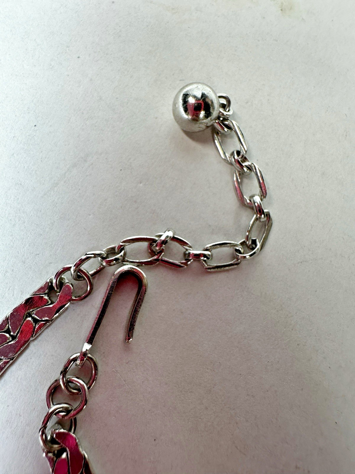 Trifari Necklace Silvertone Flat Chain 14 Inches Hook Clasp