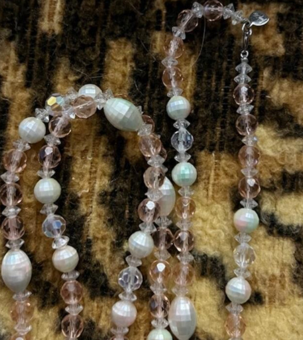 Vintage Judy Lee Pink/White Pastel Colors Long Necklace Statement Piece!