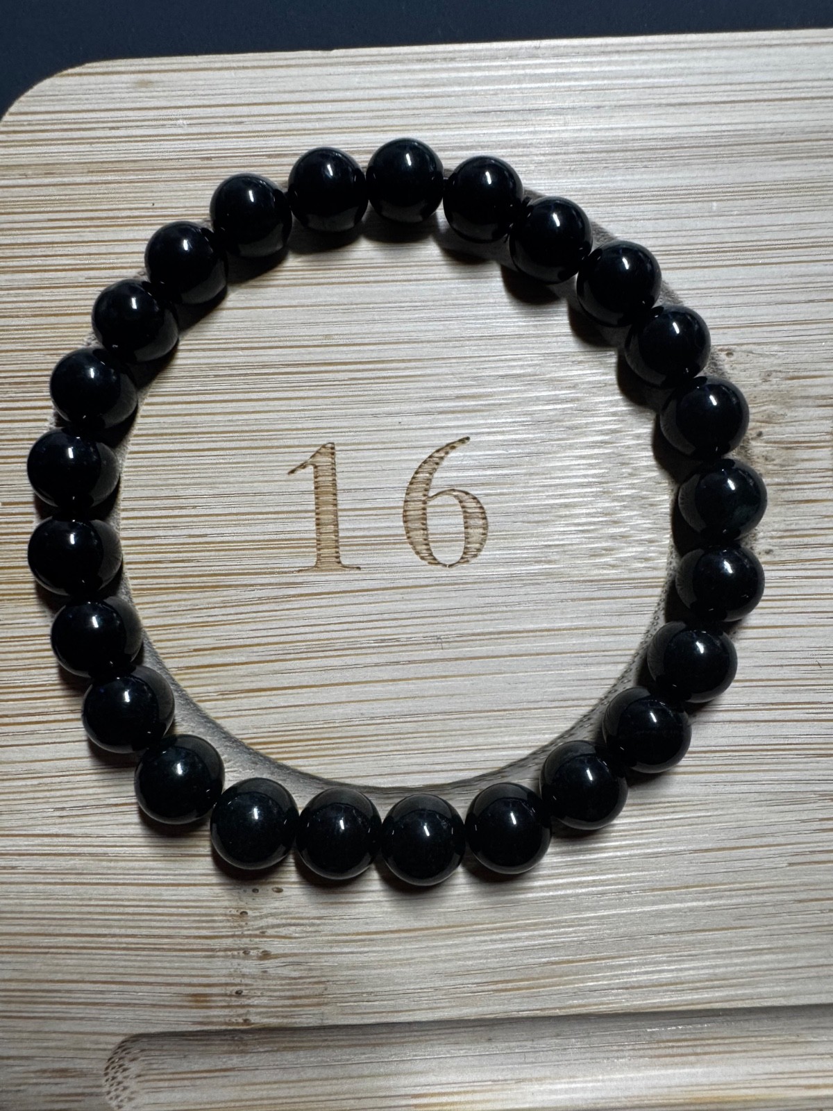 Natural Burmese A-Grade black Jade jadeite 7-8mm 25 beads stretch bracelet new