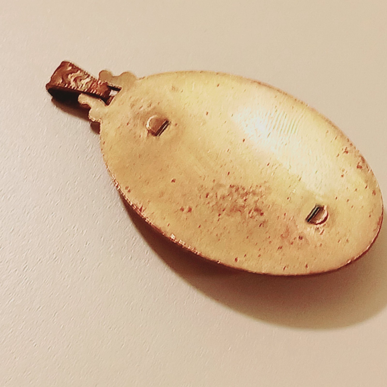 Antique Victorian Portrait Pendant Oval Gold Tone Jewelry Child Fine Art Estate