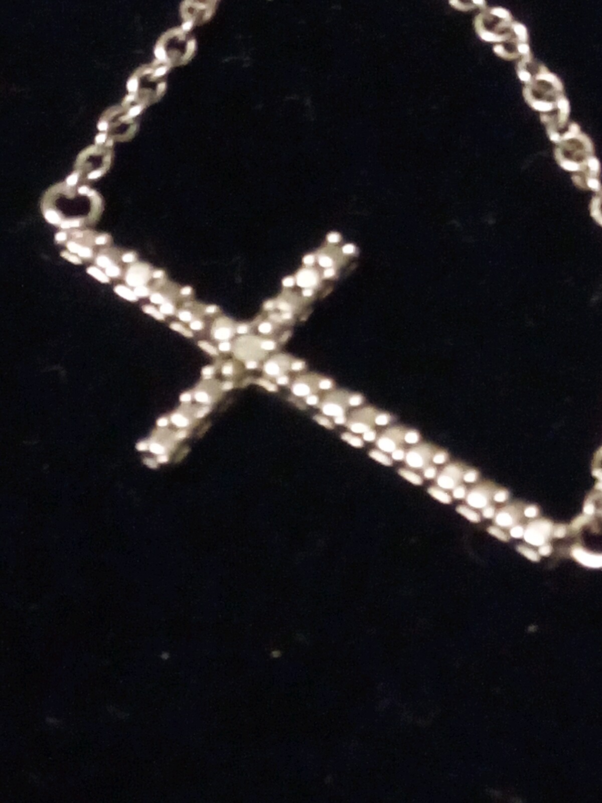 Vintage Sterling Silver Chain Necklace 15in W/ Cross Pendant Christian C17
