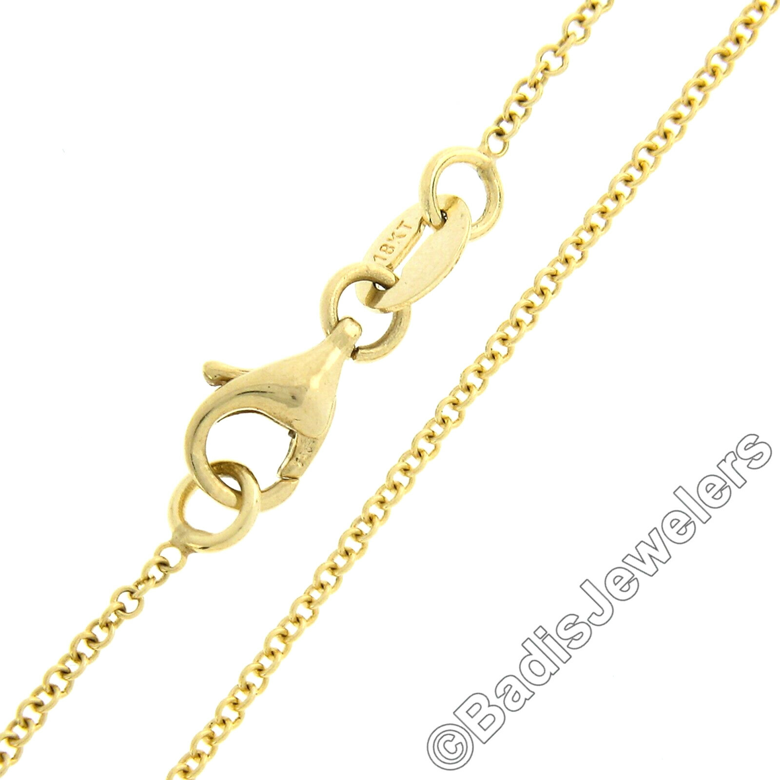 Antique 18k Gold & Platinum 0.06ctw Rose Cut Diamond Solitaire Pendant w/ Chain