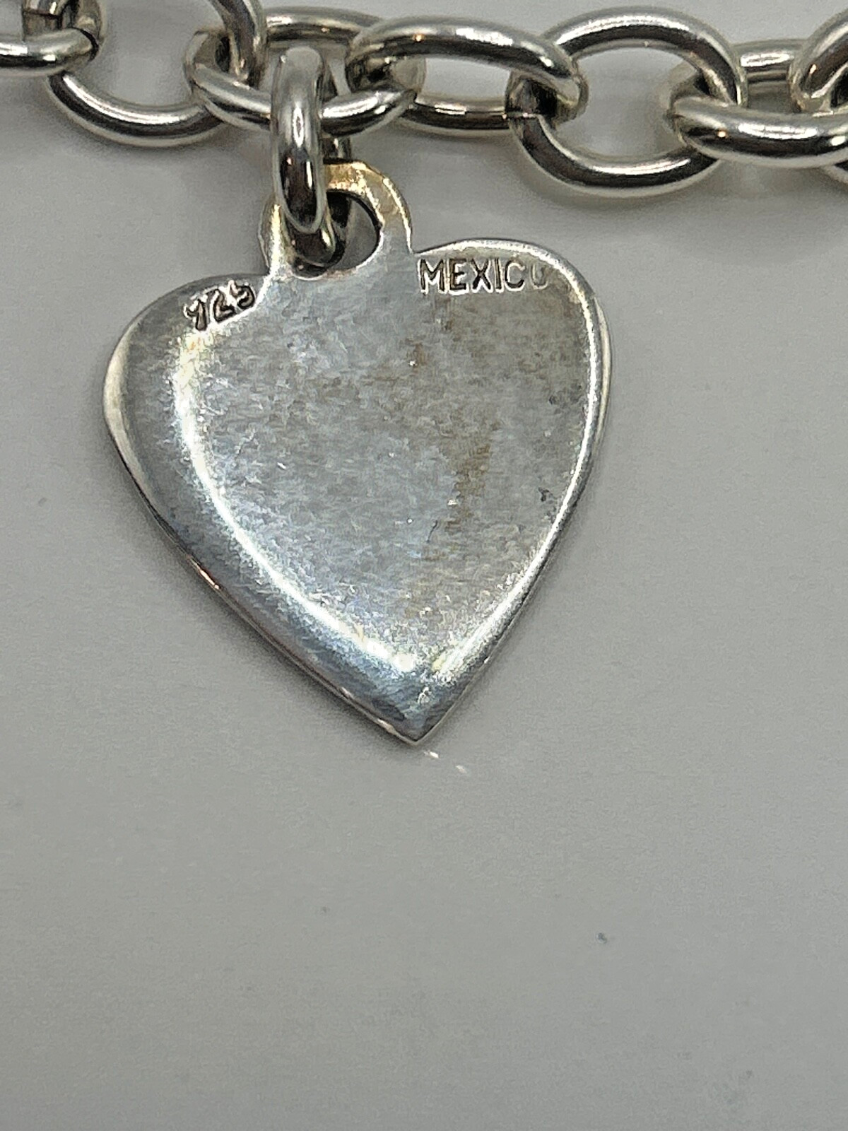 Vintage .925 Sterling Silver 6mm Link Chain 7″ Starter Charm Bracelet