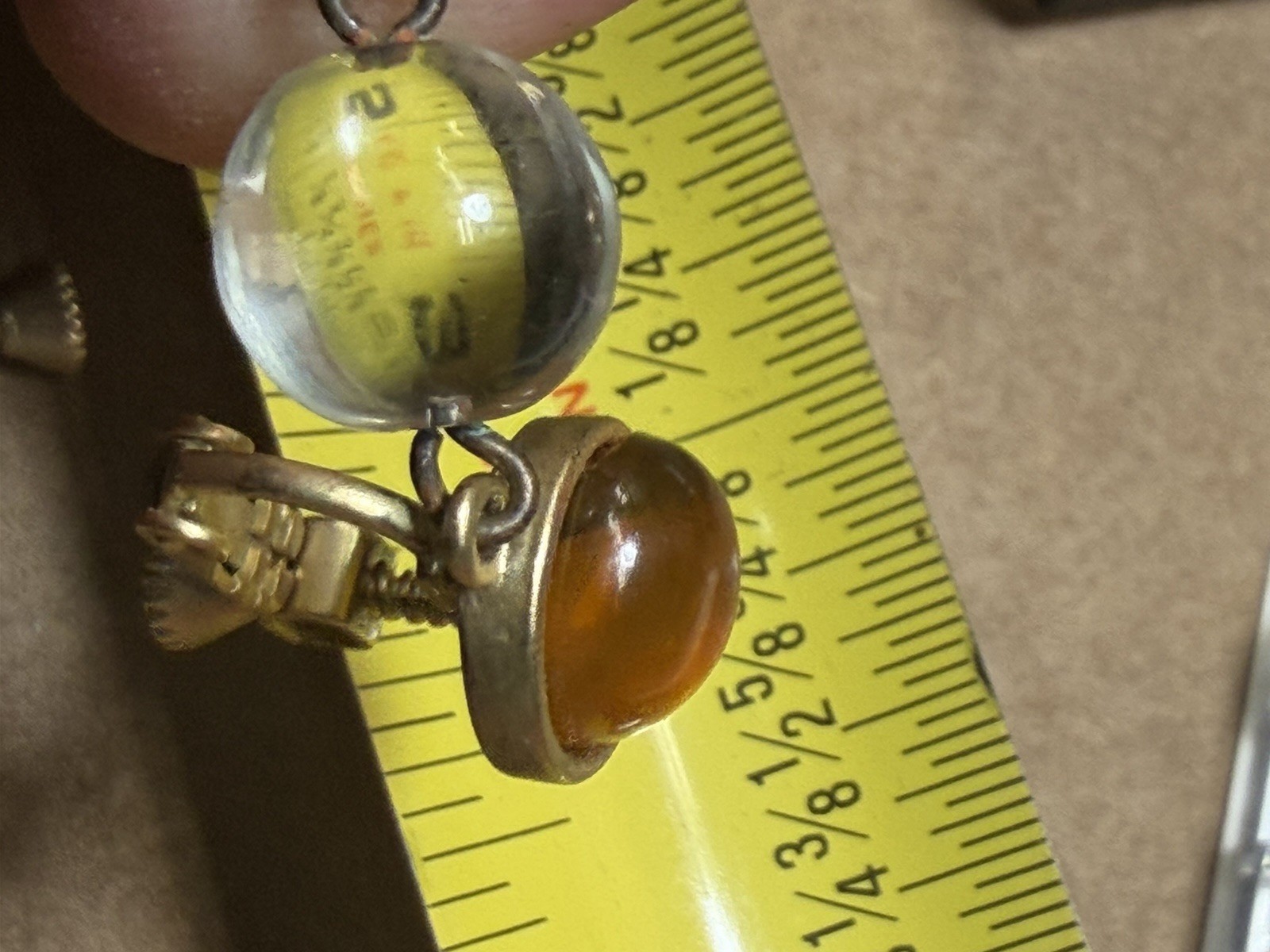 Art Nuevo Pool Of Light Inspired Amber Earrings Screw Back