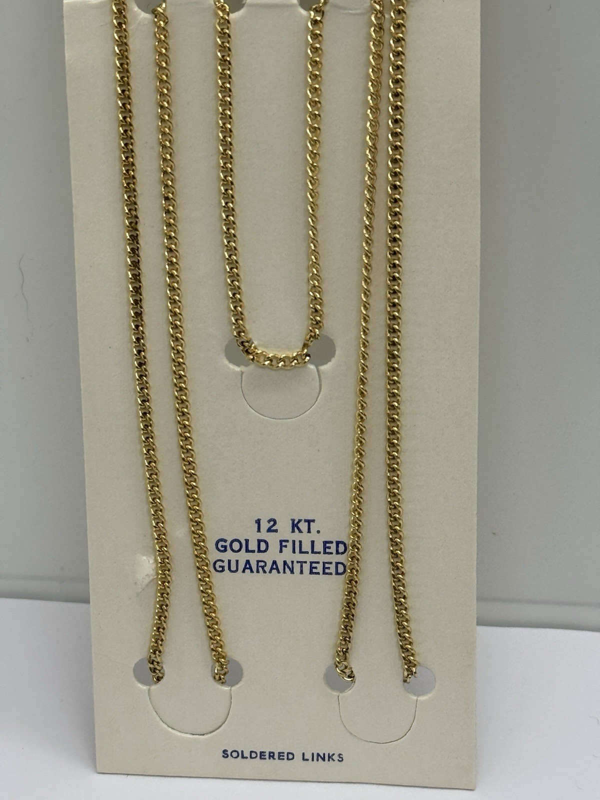 NEW (NOS) Gold Filled Chain Necklace 2mm 24″ SOLDERED LINKS