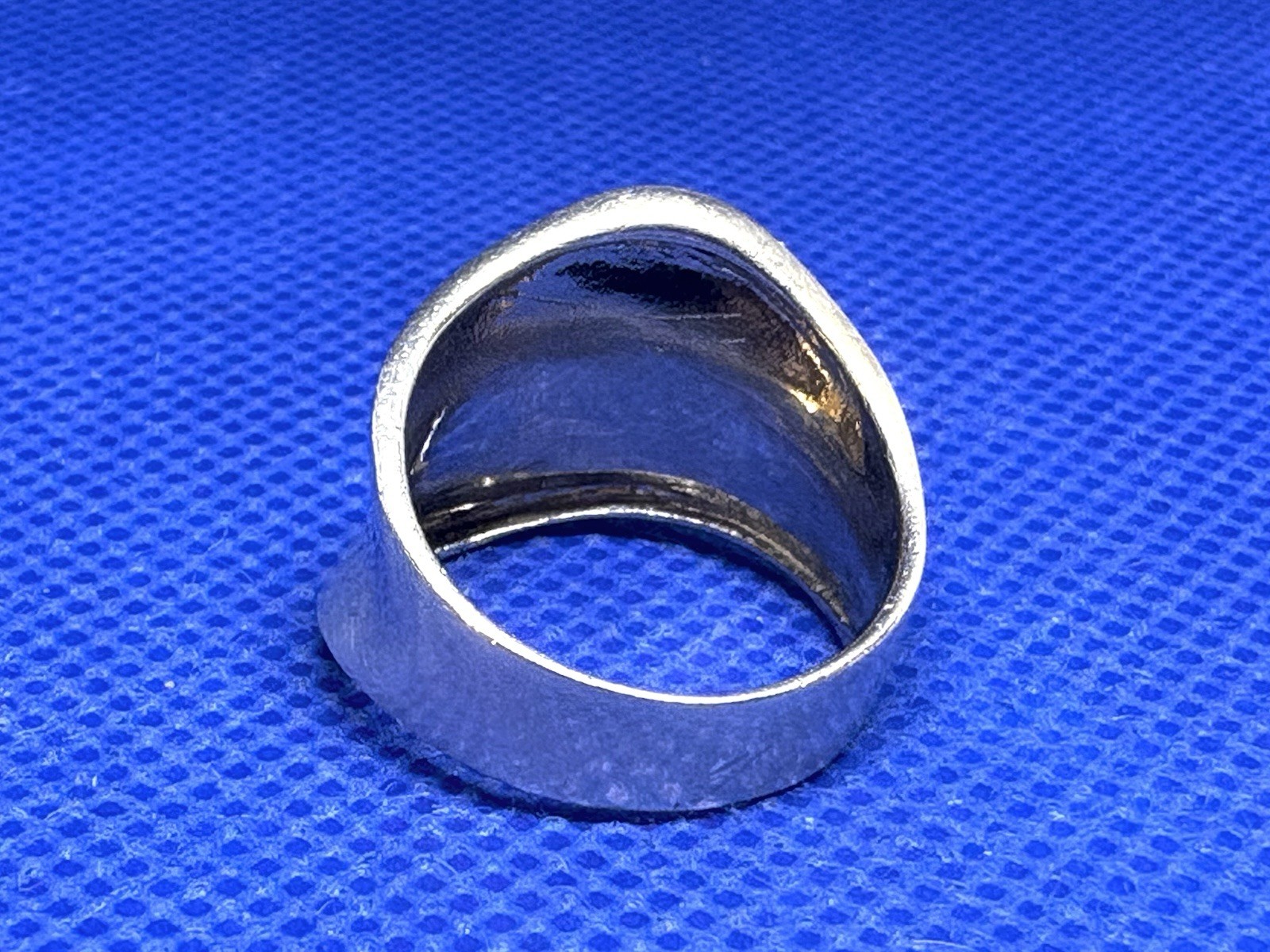 (10) Asymmetric Saddle Modernist 6.9g Vintage 925 Sterling Silver Size 6.75