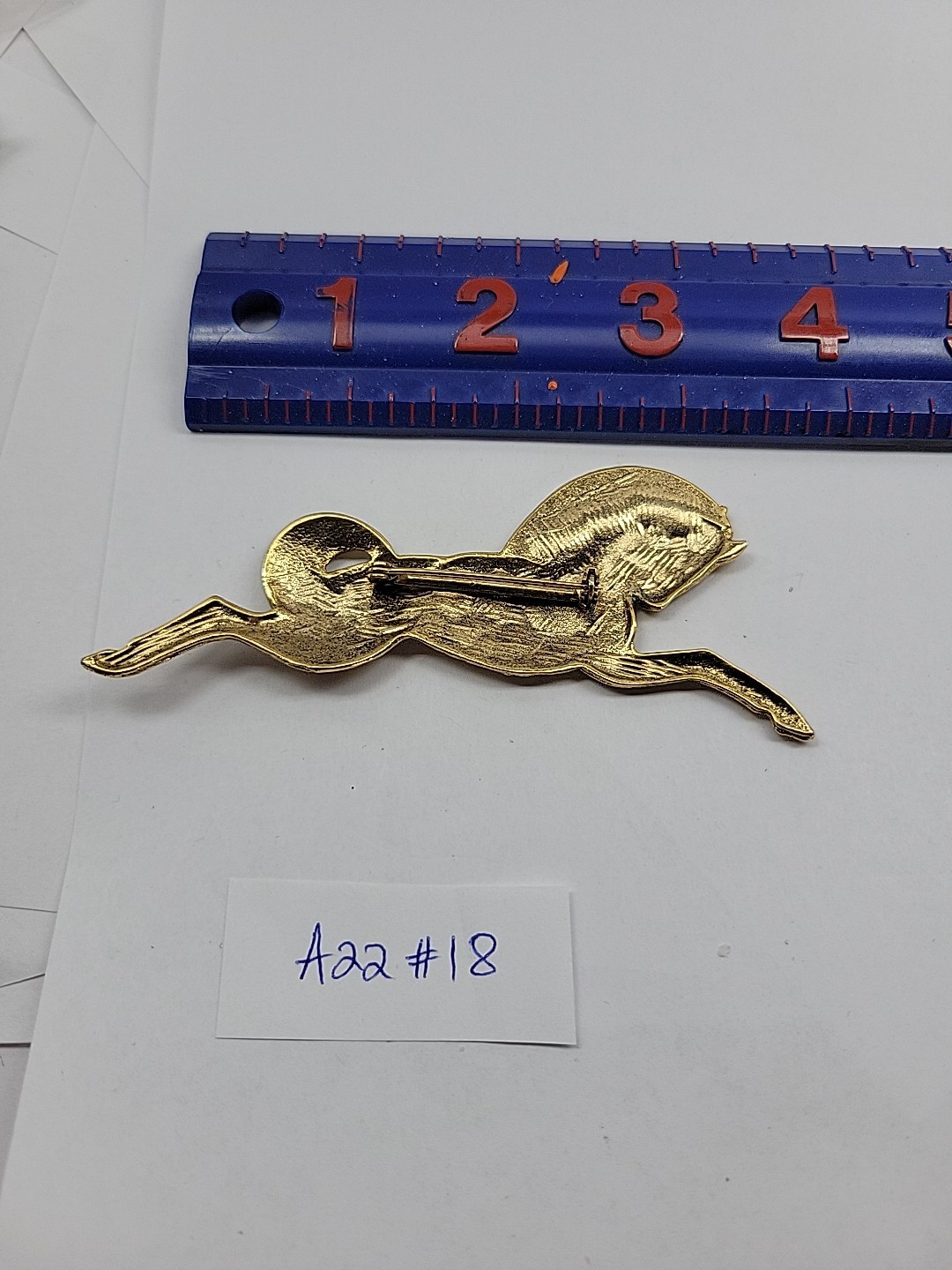 Running Trojan Horse Brooch Gold Tone Vintage Brooch