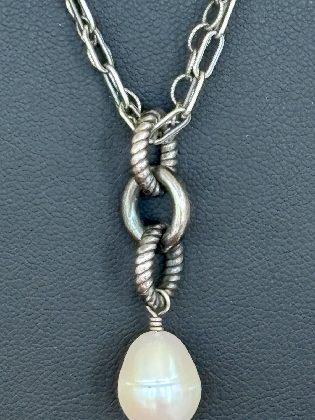 Silpada 925 Sterling Silver Chain Freshwater Pearl Chain link Necklace 18”