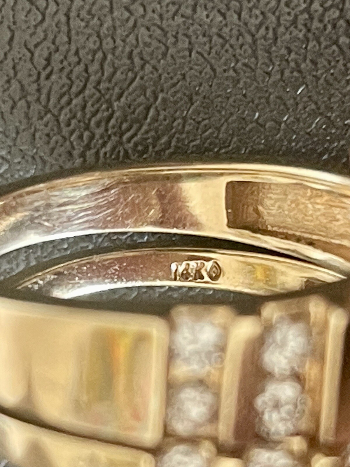 14KT Y/Gold 1.02CTW Diamond Engagement Ring & Diamond Band Set. Size 6.25(S280)