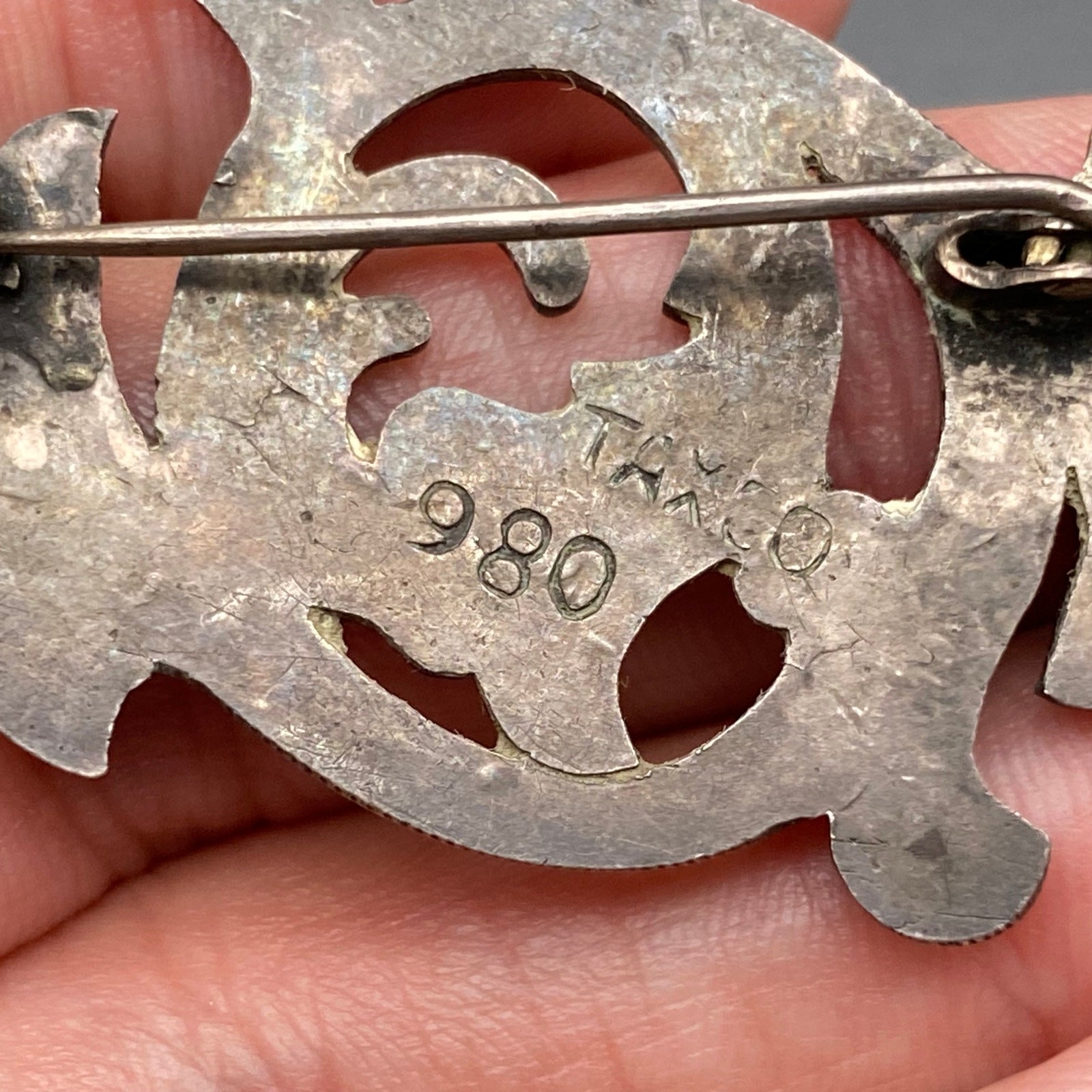 Vintage Mexico Taxco 980 Sterling Silver Pin Brooch