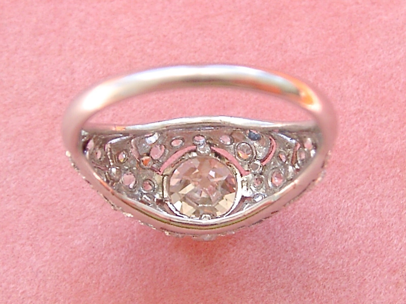 ANTIQUE ART DECO 1.52ct YELLOW EURO DIAMOND PLATINUM ENGAGEMENT RING 1930 sz 6.5