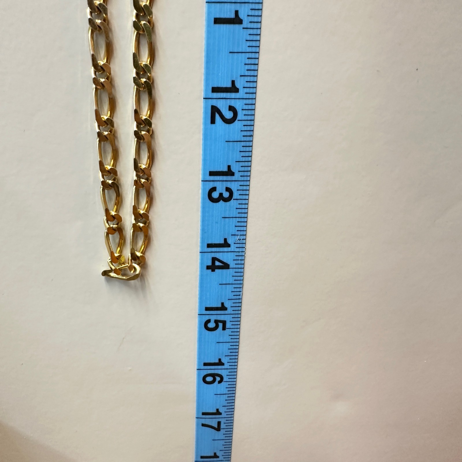 Vintage Figaro Chain Necklace Gold Tone 1990s 1/4″ Thick 29″ Long No Clasp