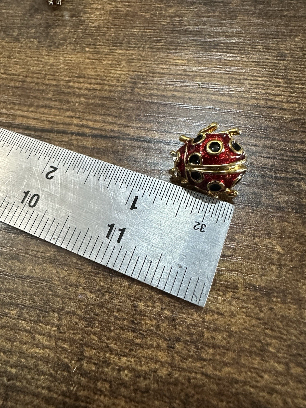 Lot 5 Ladybug Beetle Brooch Pins Enamel Rhinestone Leather Insect