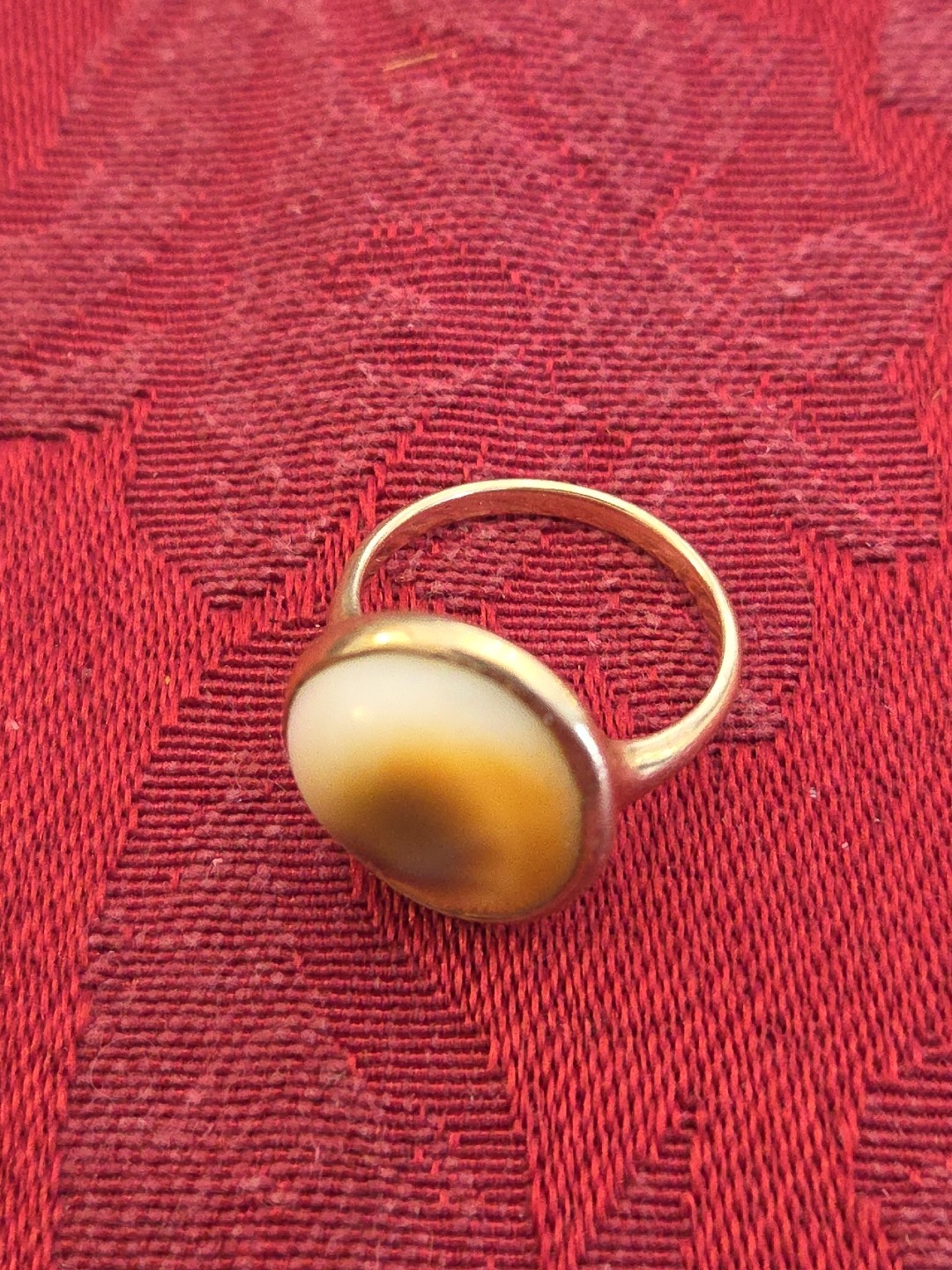Eye Of Shiva Operculum 9 KARAT GOLD RING Antique Victorian