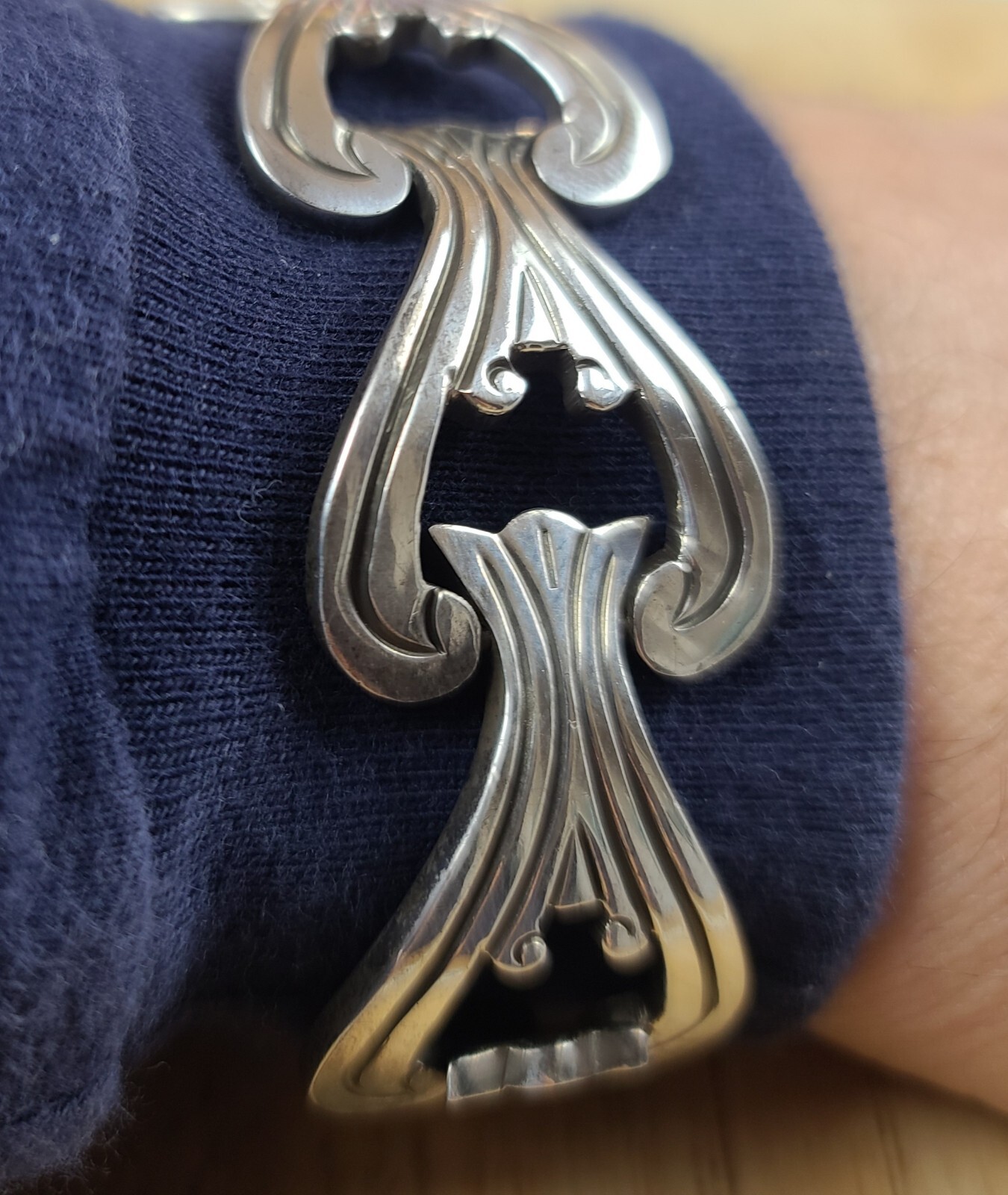 VTG Taxco MEX Sterling 925 Solid Silver 6.5″-6.75″ Chain Bracelet 76 Grams