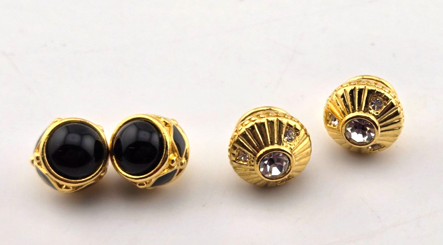 Joan Rivers Gold Plated Cuff Rope Bracelet Hinged 3 Sets of End Caps Signed