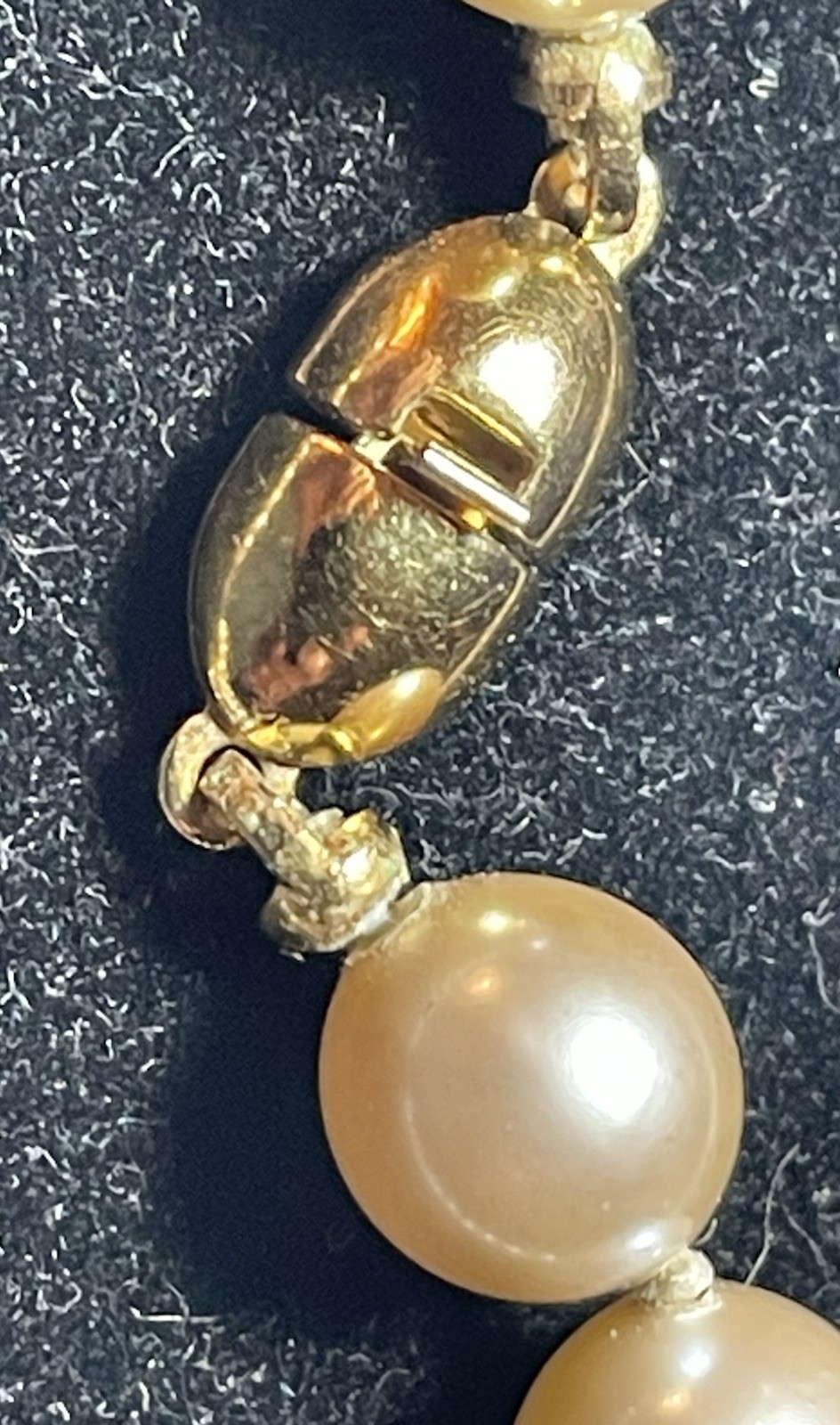 Vintage MONET Individually Knotted Faux Pearl Necklace Signed 22 inches M28