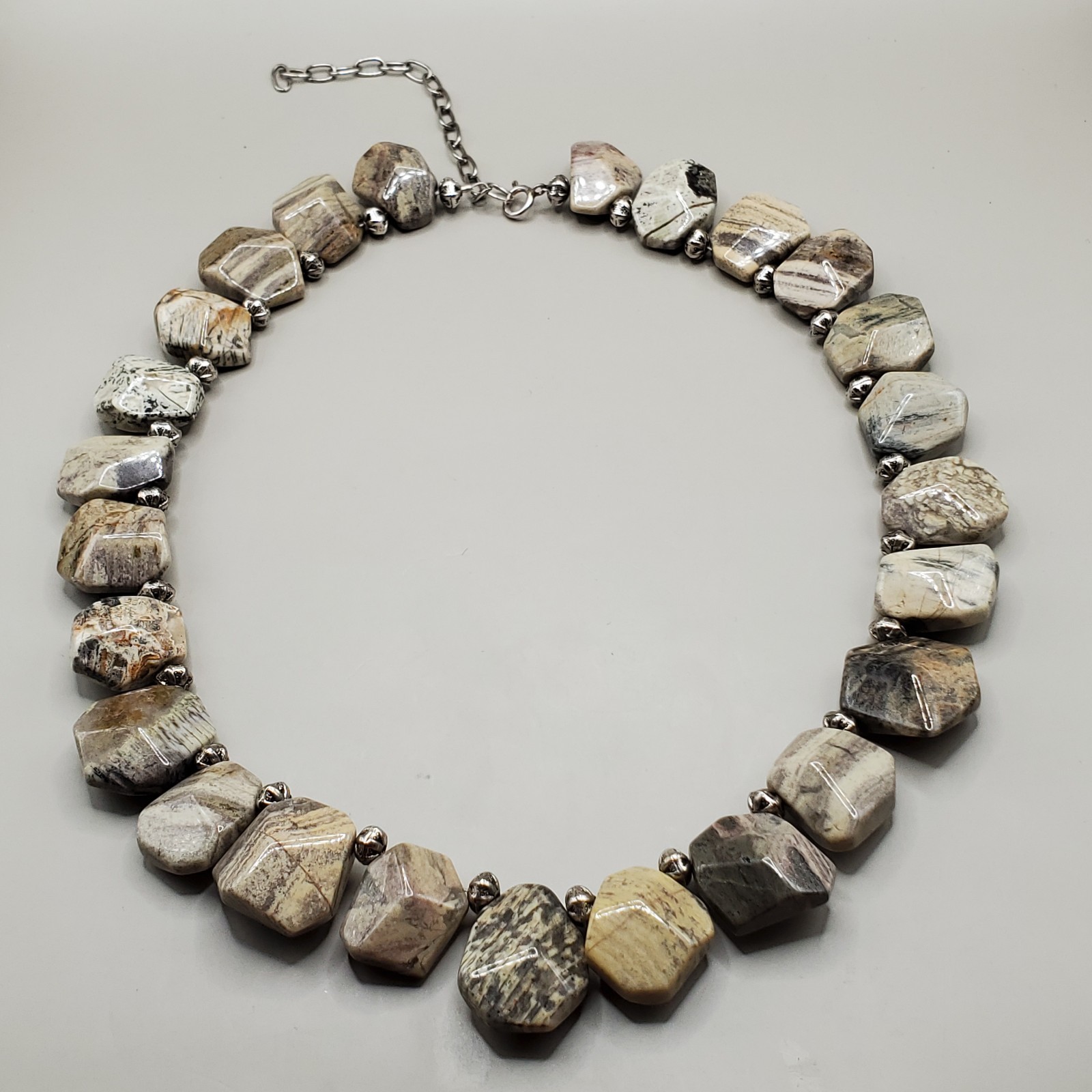 VINTAGE SOUTH WESTERN STERLING SILVER – SILVER LACE ONYX NENCKLACE