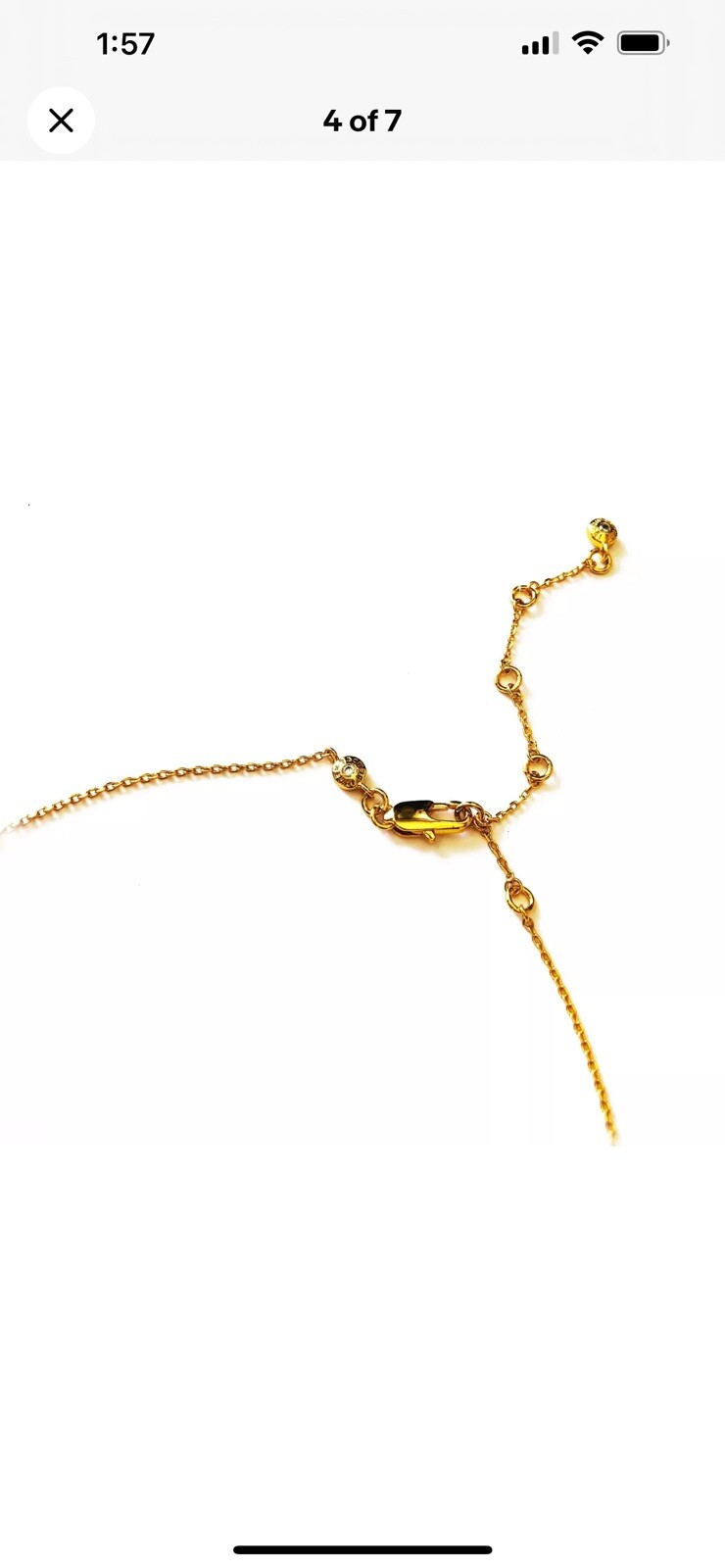AUTH NEW Henri Bendel GOLD Shark’s Tooth CZ Crystal Charm wtag and Dust Bag RARE