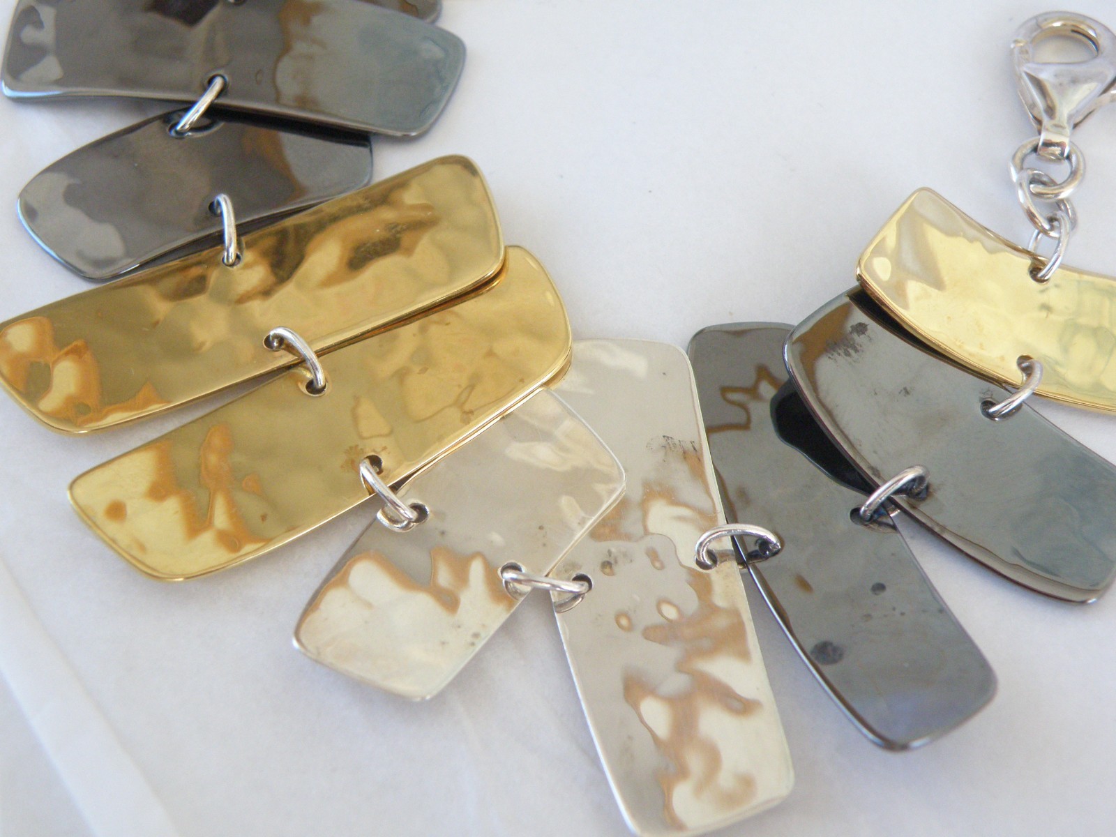RLM Studio 925 Sterling Silver 925 Mixed Metal Modernist Statement Bracelet 8″