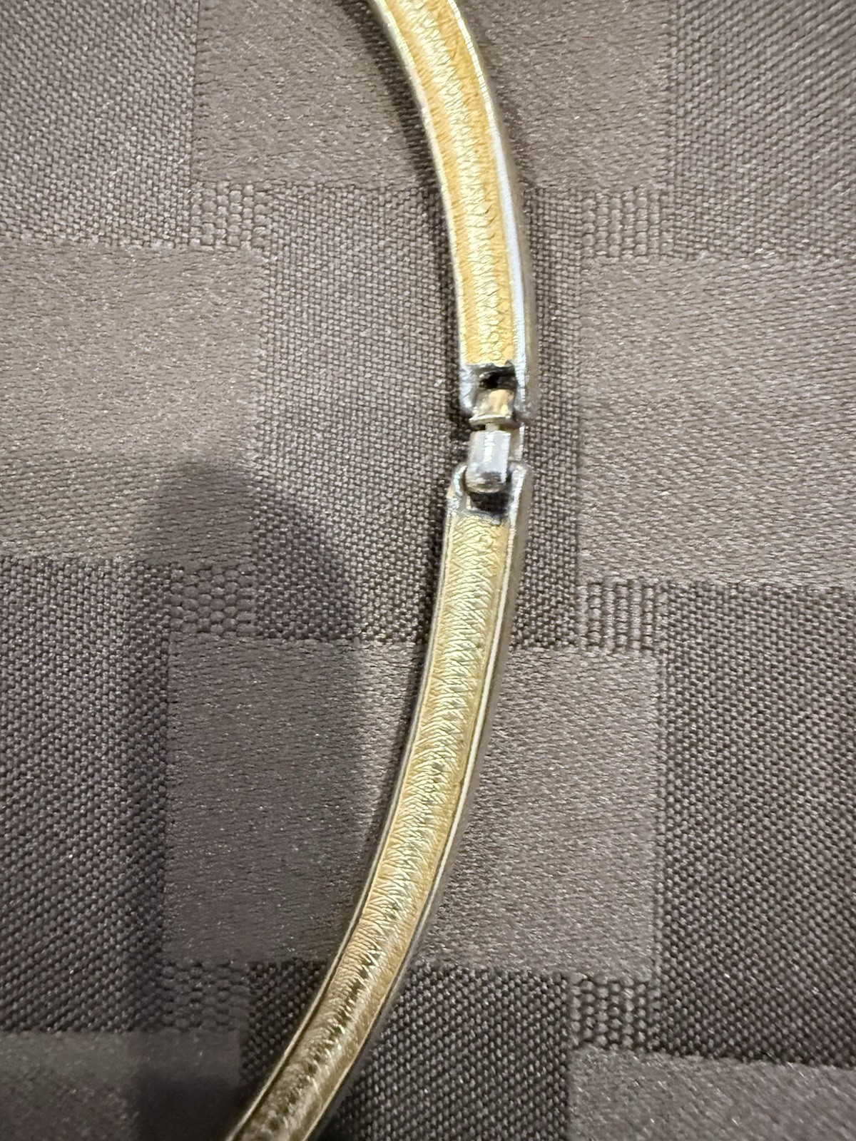 Vintage Heavy Gold Tone Mirror FINISH Hinged Wave Collar Choker Necklace – 68g