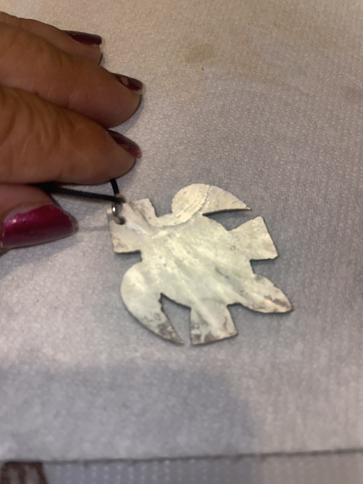 Carved Mother of Pearl Abalone Doublet Sea Turtle Necklace Pendant