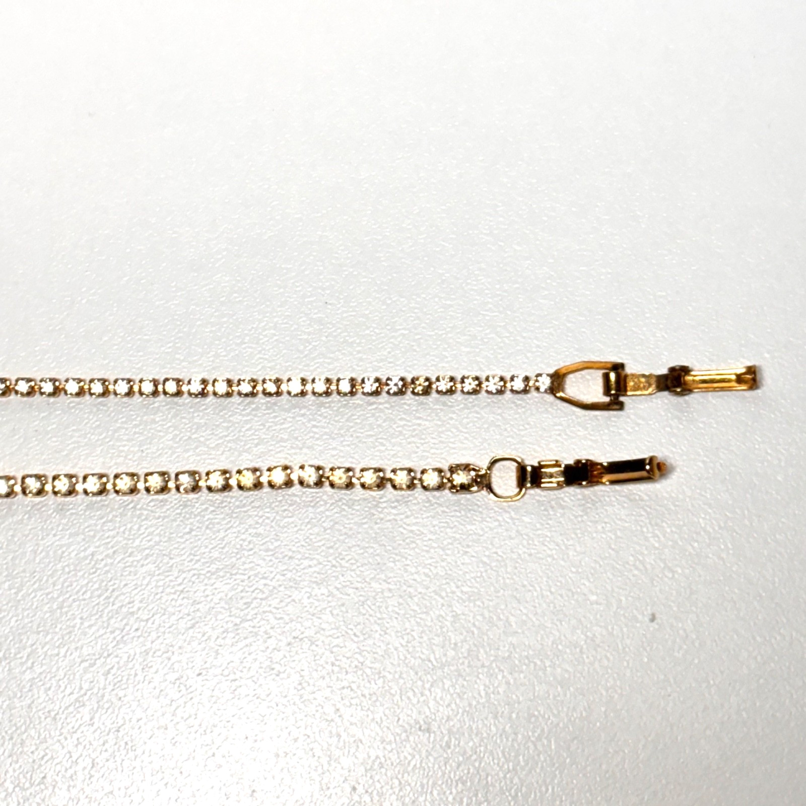 BRACELETS 2 ct set tennis rhinestone goldtone metal sisters mother daughter vint